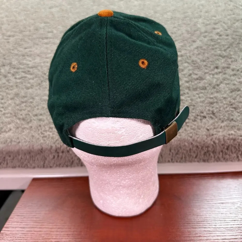 VINTAGE Cabinetmaker Magazine Hat Mens OS Green Suede Leather Brim Strapback - Picture 5 of 10